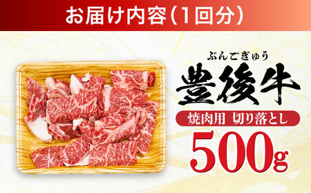 【全3回定期便】【訳あり】おおいた豊後牛 焼肉 切り落とし 500g 日田市 / 株式会社MEAT PLUS　牛 うし 黒毛和牛 和牛 豊後牛[AREI131]