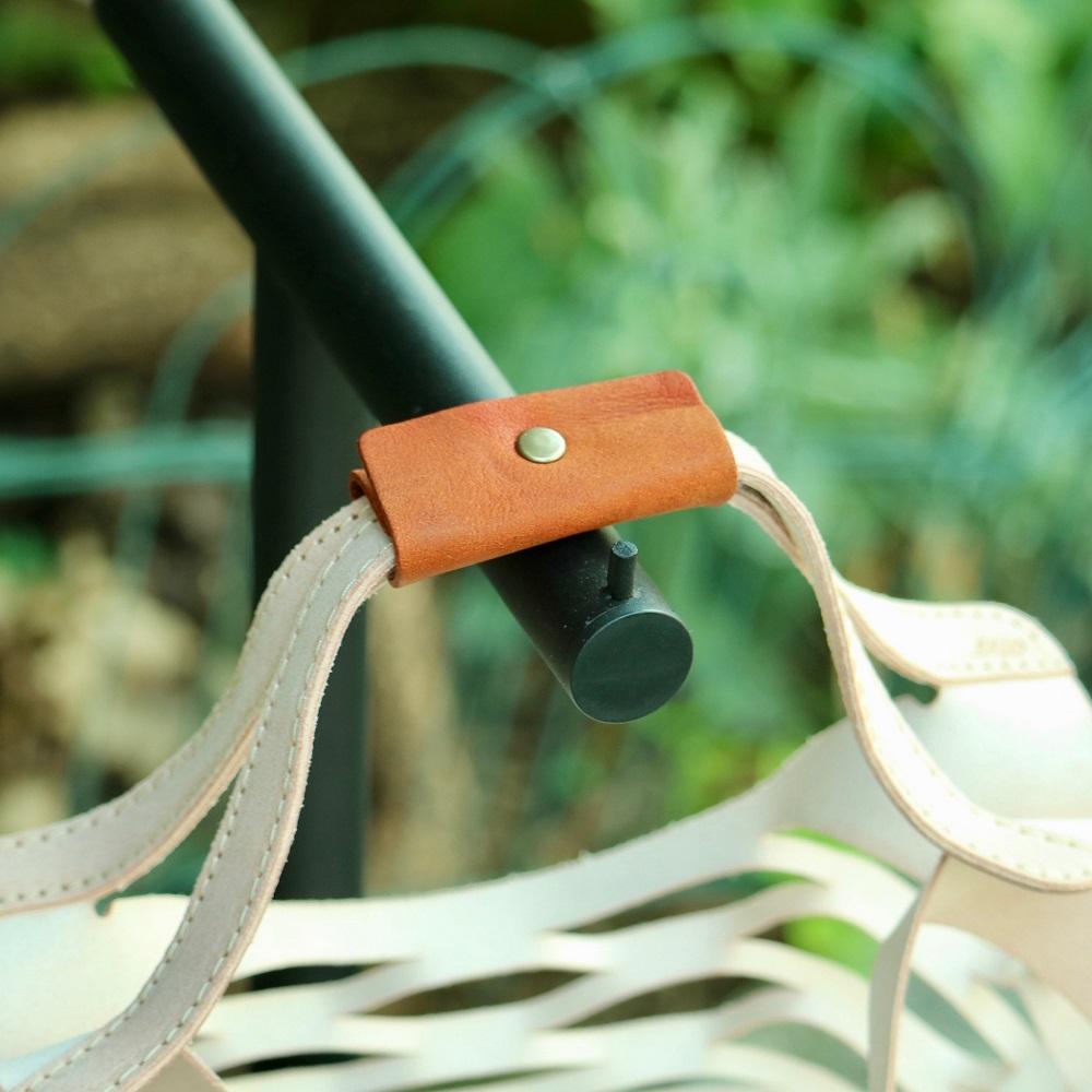 SKLO 持ち手のカラーを選べる！床革のテイクアウトBAG【Camel】