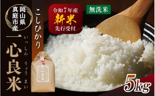 【令和7年産】 真庭市産コシヒカリ 米ぬか 牡蠣栽培米 『 一心良米 』 無洗米 5kg / お米 いっしんりょうまい 岡山県 こしひかり 人気 ブランド 新米 2025年産 【tkns011-01】
