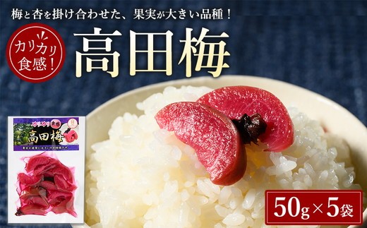 高田梅 50g × 5袋 | 梅 うめ ウメ しそ シソ 紫蘇 漬物 カリカリ 福島県 会津美里町
