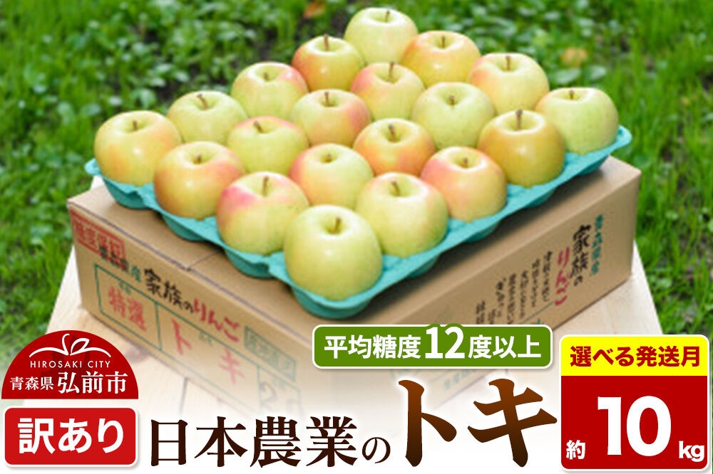 
                  りんご【選べる 26年10月～27年2月 発送】トキ【訳あり】約10kg 平均糖度12度以上 青森県 弘前市 果物 フルーツ 林檎 リンゴ くだもの 不揃い 規格外 [先行受付 家庭用 産地直送 アップル 青森県 弘前市]
                