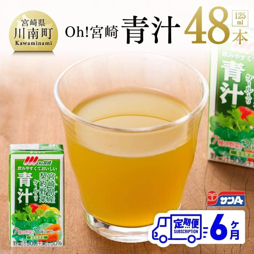 【ふるさと納税】 宮崎青汁 125ml×48本セット 6ケ月定期便 健康 宮崎県産 緑黄色野菜 送料無料 F3013t6