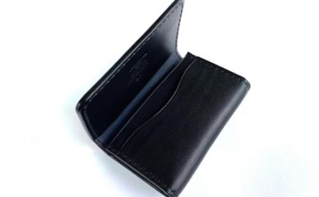 本革 名刺入れ 【黒】 ／ 4358 シンプル カードケース 名刺ケース カード入れ 社会人 ビジネス 就職祝い 就職 会社員 仕事 プレゼント 贈り物 誕生日 お祝い ギフト 革 革製品 クラフト 