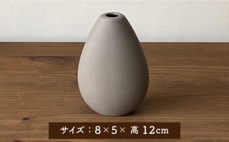 【美濃焼】piccola(ピッコラ) 一輪挿し shizuku(しずく) グレー 【金新製陶所】インテリア 雑貨 花瓶 一輪挿し お花 コンパクト グレー 灰 写真映え かわいい シンプル おしゃれ 