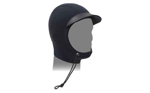 キャップ 2×1mm ブラックジャージ ダブサーフィングウェットスーツ つば付き ストレッチ素材 動きやすい 防寒 ブラック 黒 平塚市 神奈川県【M】