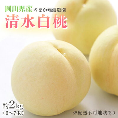 【ふるさと納税】桃 2026年 先行予約 岡山県産 清水白桃 約2kg 6～7玉 白桃 岡山 フルーツ 果物 先行予約 数量限定 期間限定 里庄町 モモ もも 贈答用　お届け：2027年7月中旬～2027年8月上旬