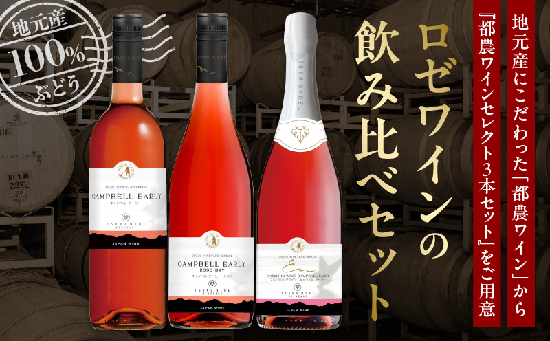 都農ワインセレクトセット(合計3本) 酒 飲料 アルコール 国産_T014-001