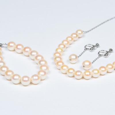 ふるさと納税 和泉市 《いずみパール》貝パール大珠カジュアル3点セット(オーロラクリーム色)　#06　　 |  | 01