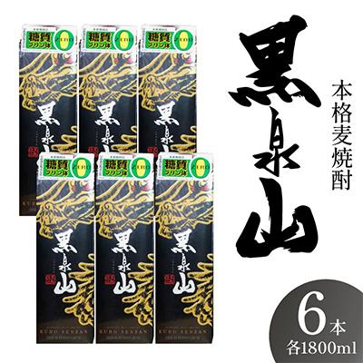 ふるさと納税 伊万里市 本格麦焼酎 黒泉山パック1800ml 25度×6本入