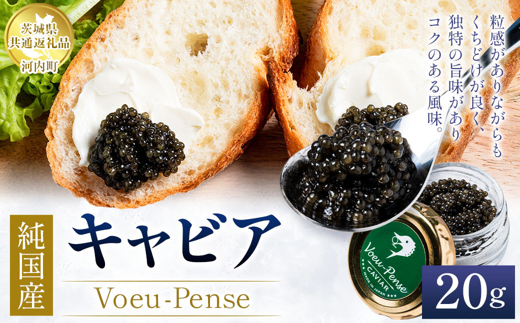 
            純国産 キャビア Voeu-Pense 20g 【茨城県共通返礼品　河内町】 ※2025年2月上旬頃より順次発送予定
          