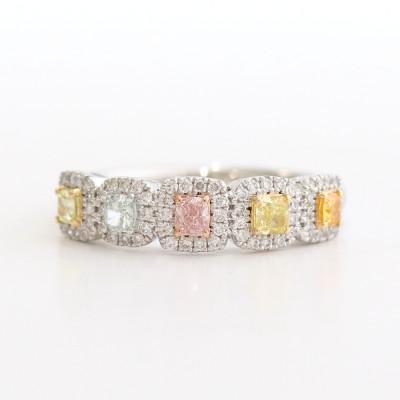 ふるさと納税 山梨市 プラチナファンシーカラーダイヤモンドリング【FD0.479ct・D0.22ct】G5623 |  | 01