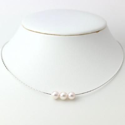 ふるさと納税 山梨市 K18WGあこや真珠7.5-8.0mmオメガタイプスルーネックレス |  | 01