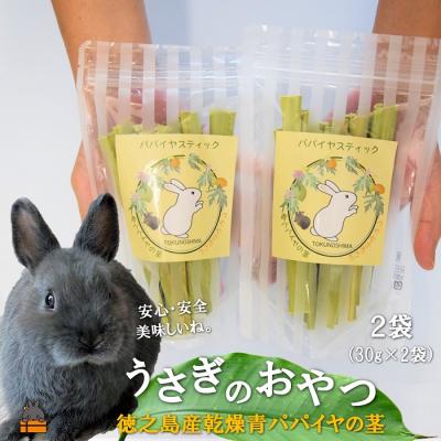 ふるさと納税 徳之島町 〜徳之島産乾燥青パパイヤの茎〜うさぎのおやつ(2袋)