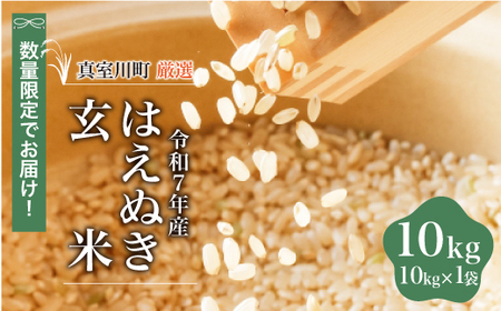 ＜数量限定＞ 令和7年産 はえぬき 【玄米】 10kg （10kg×1袋） 山形県真室川町　◆NR7H10M-G9999