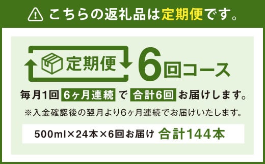 【6ヶ月定期便】シリカ水 500ml×24本×6回 計144本 ミネラルウォーター【メロンドーム】