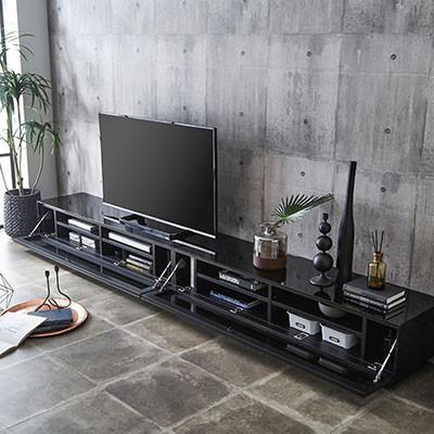 ふるさと納税 大川市 テレビ台 ルーチェ ガラスタイプ【サイズ:幅250-300cm、カラー:ブラック】 |  | 02
