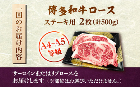 【全12回定期便】【数量限定 博多和牛】ロースステーキ用 計500g 2枚入　株式会社チクゼンヤ/桂川町[ADBZ052]