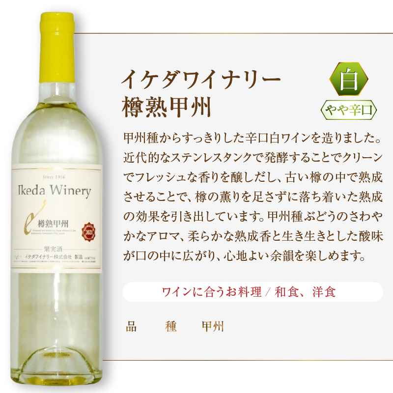 イケダワイナリー 2本セット【ヴァン・ルージュ / 樽熟甲州】（MG）B12-670