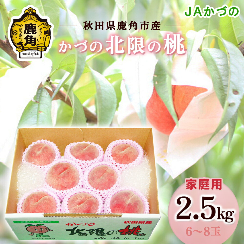 【ふるさと納税】《 先行予約 》 JA 桃 かづの北限の桃 家庭用 約 2.5kg ( 6～8玉 ) 桃 光センサー 訳あり もも モモ 甘い 果物 フルーツ くだもの グルメ お取り寄せ 人気 ランキング お中元 お歳暮 ギフト 故郷 秋田 あきた 鹿角市 鹿角 送料無料 【JAかづの】