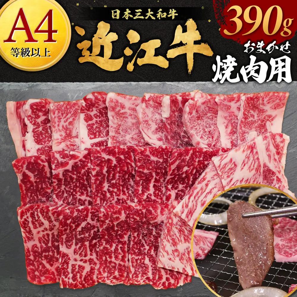 近江牛おかませ焼肉用 390g 株式会社オカキブラザーズフーズ 滋賀県 東近江市 A-E28 近江牛 焼肉 おまかせ 390g A5 A4 モモ バラ 肩ロース 牛肉 和牛 焼き肉