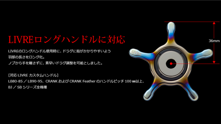 LIVRE リブレ CUSTOM DRAG(シマノ13mm)（ブラックIP×ガンメタ） F25N-547[AMBB180-4]