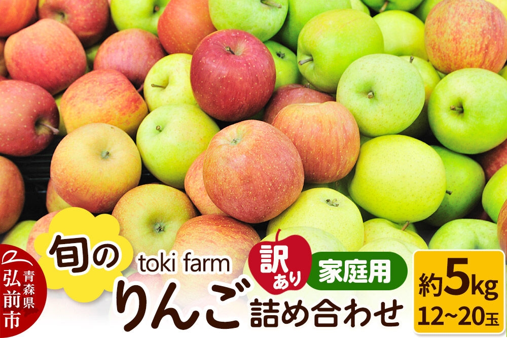 
                  【26年11月中旬～発送】りんご 旬のりんご詰め合わせ 約5kg（12～20玉程度）家庭用 toki farm [アップル おいしい りんご 果実 果物 詰め合わせ 詰合 美味 林檎 青森県 弘前市]
                