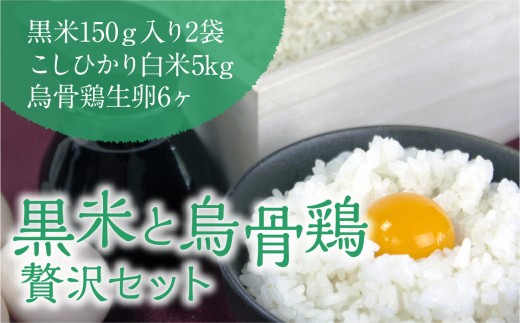 
【健康】黒米と烏骨鶏卵の贅沢セット 米 お米 おこめ ご飯 ごはん 福島県 西会津町 F4D-0112
