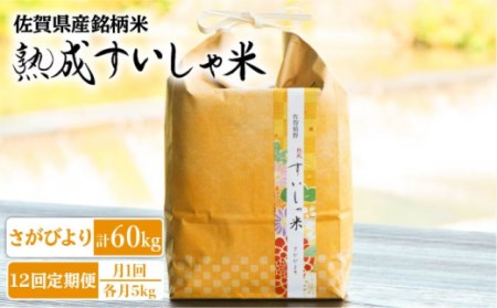 【12回定期便】令和7年産熟成すいしゃ米佐賀県産さがびより5kg NAO041 