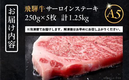 飛騨牛 サーロインステーキ A5 (250g×5枚) / 恵那市 / 岩島屋 [AUAJ013] 飛騨牛