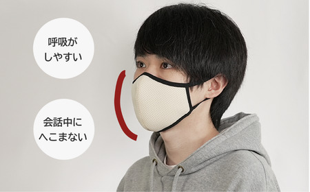 Y329 洗える3D布マスク（吸収速乾）メンズ ブラック3枚セット