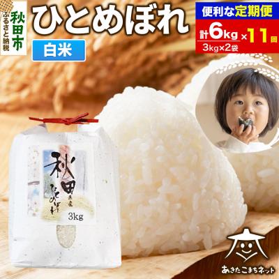 ふるさと納税 秋田市 《定期便11ヶ月》秋田市産ひとめぼれ 6kg|15_akn-ff0611h