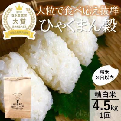 ふるさと納税 能美市 【日本農業賞大賞】令和7年産ひゃくまん穀4.5kg精白米