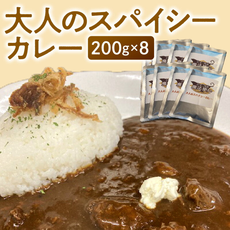 【ふるさと納税】スパイシーカレー 200g × 8 レトルト 常温 牛ネック 和牛筋肉 牛肉 フォンドボー コク カレーライス カレーうどん カレー レトルト食品 食品 加工食品 加工品 保存食 人気 おすすめ お取り寄せ お取り寄せグルメ 福岡県 久留米市 送料無料