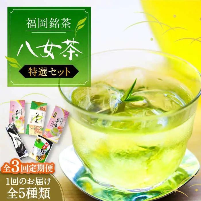 【全3回定期便】福岡銘茶 八女茶 特選セット5種 計550g VCL123