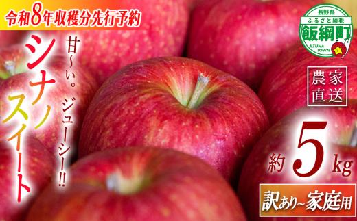 りんご 農家応援企画 シナノスイート 家庭用・訳あり5kg 【