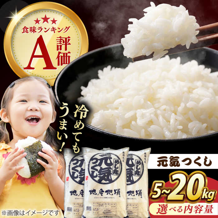 【ふるさと納税】【選べる容量】元気つくし 5kg〜20kg 米 お米 ご飯 広川町 / JAふくおか八女農産物直売所どろや[AFAB0063-066]