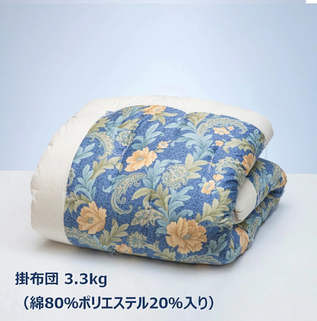「名工の掛布団」3.3kg【ブルー】「現代の名工」「技能グランプリ・日本一」に輝く職人の手作りの眠りの質を！ふとん工房ねむねむ_イメージ3