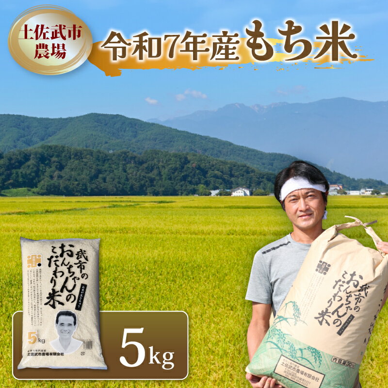 【ふるさと納税】 令和7年度 もち米 5キロ 数量限定 減農薬栽培 餅米 もちごめ 白米 低化学肥料 高知県 南国市