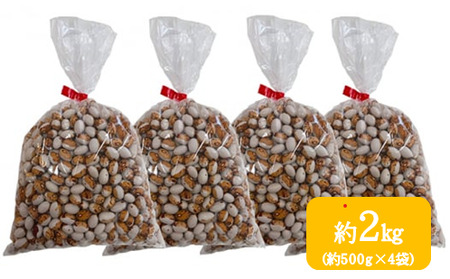 ＜2025年11月中旬よりお届け＞北海道壮瞥産　とら豆　約2kg（約500g×4袋）SBTA039