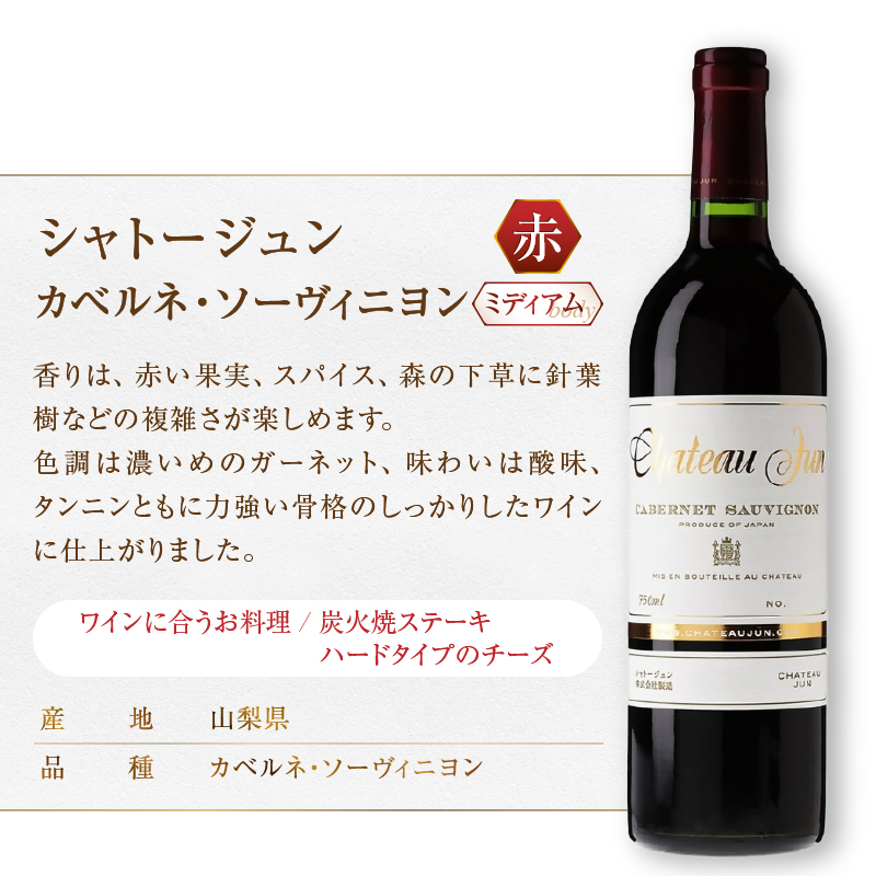 シャトージュン 3品種飲み比べセット【PETIT VERDOT・CABERNET SAUVIGNON・SAUVIGNON BLANC】（MG）E-662