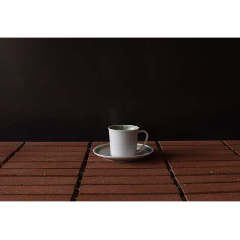 1616/ PC Mug Green & Deep Plate 160 セット 有田焼 器 食器 マグカップ 皿 白 ホワイト プレート A25-316_イメージ3