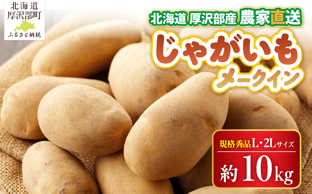 【2026年9月下旬より発送】北海道厚沢部町産 メークイン 約10kg【規格秀品L・2Lサイズ】 ASO011