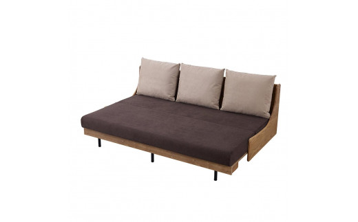 【開梱設置】ソファベッド 幅200cmフォース 【ヴィンテージナチュラル×ブラウン】ごろ寝ソファセミダブル【モーブル／大川家具】