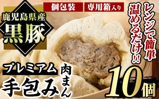 
										
										鹿児島県産 プレミアム手包み黒豚まん(計10個) 国産 豚肉 肉まん【アグリおおすみ】A78-v01
									