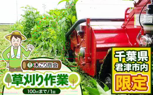 君津市 草刈り作業（100㎡）木こり商会  | サービス サービス券 草刈り 代行サービス 千葉県 君津市 きみつ