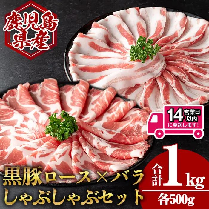 ＜14営業日 以内発送！＞鹿児島県産 黒豚 肩ロース × バラ しゃぶしゃぶ セット (合計1kg・各500g) 国産 豚肉【肉のちょーさん】A954