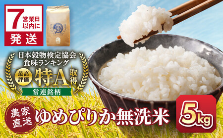 【1週間以内発送】令和7年産　無洗米ゆめぴりか 5kg×1袋 5kg_05678