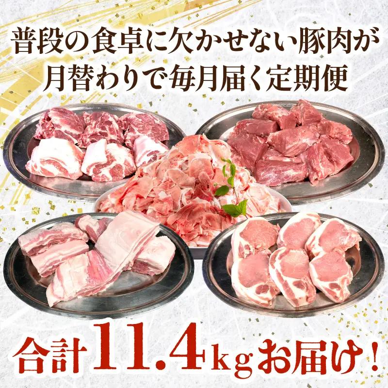 【全5回】豚肉定期便 バラ ロース 切り落とし ヒレ 肩ロース