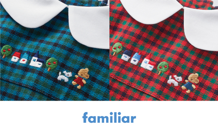 【ファミリア（familiar）】ワンピース 80・90サイズ 90cm・赤系ファミリアチェック