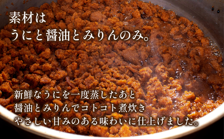 「うにむらかみ」雲丹の佃煮　40g×1本 【 ふるさと納税 人気 おすすめ ランキング うに ウニ 雲丹 海栗 佃煮 キタムラサキウニ バフンウニ ごはんのお供 海鮮 ミョウバン 不使用 北海道 北斗